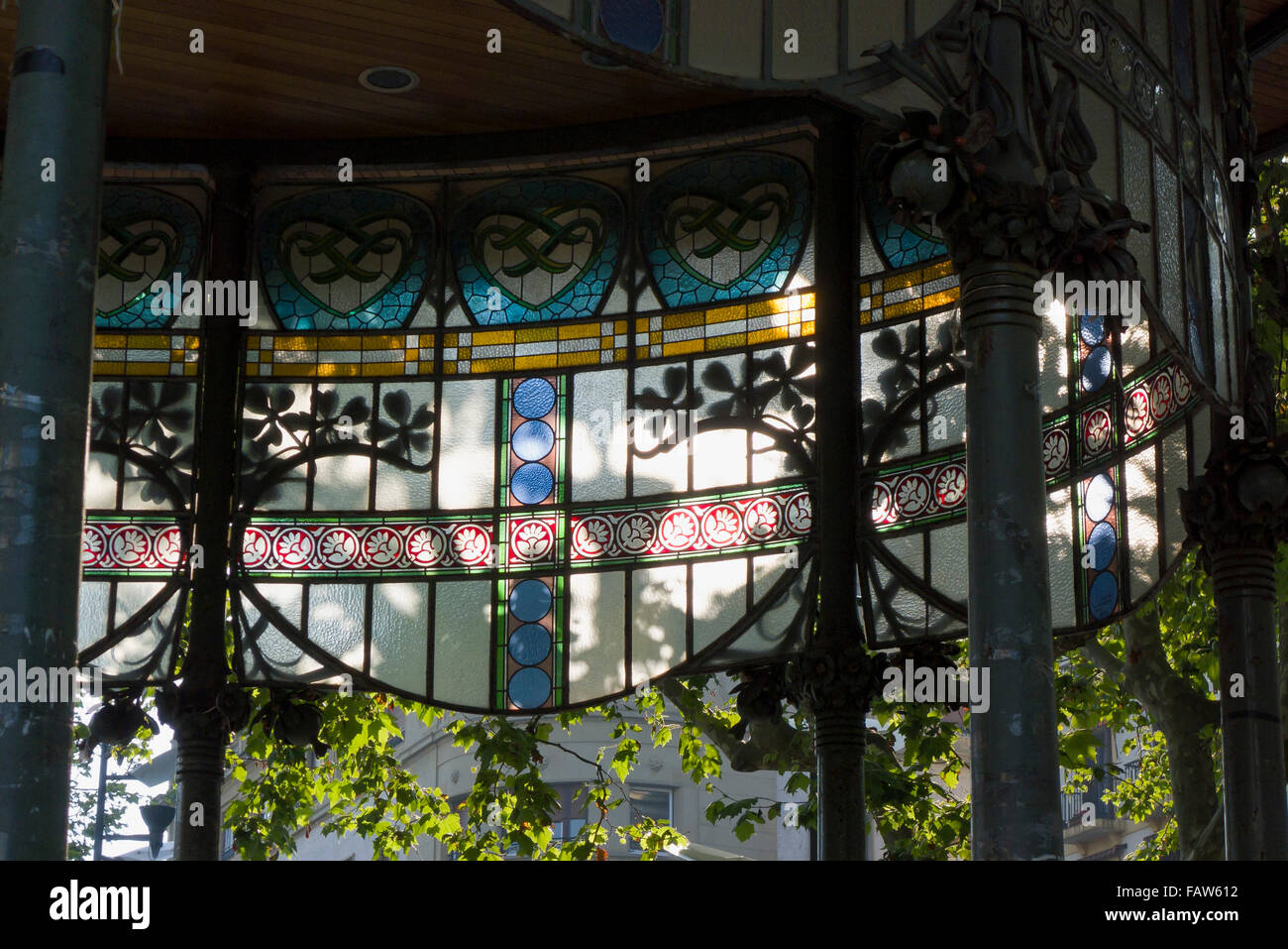 Art Nouveau pavilion at Boulevard Zumardia, Old Town, San Sebastian, Gipuzkoa, Basque Country, Spain Stock Photo
