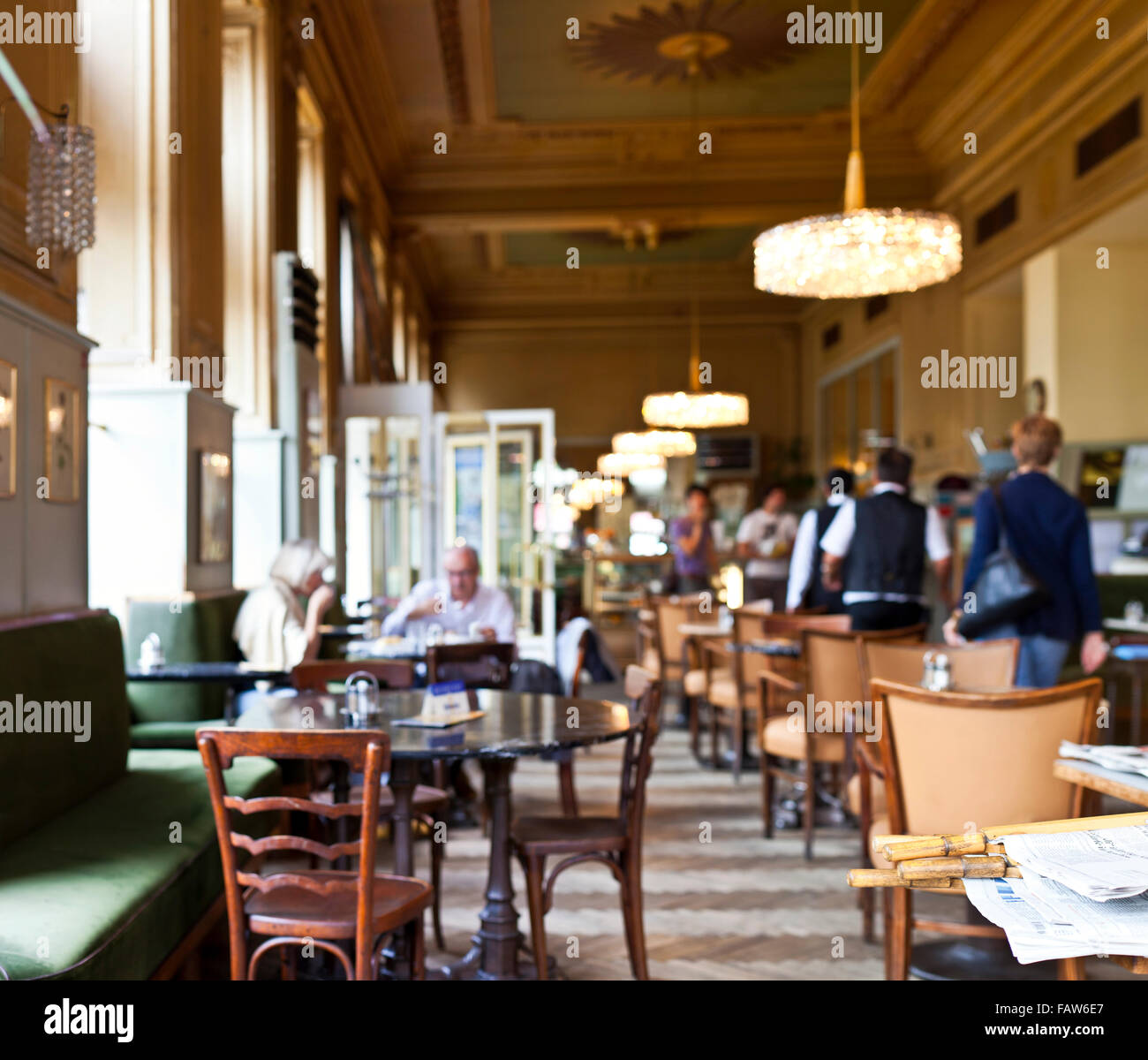 Traditional Viennese coffee house Stock Photo