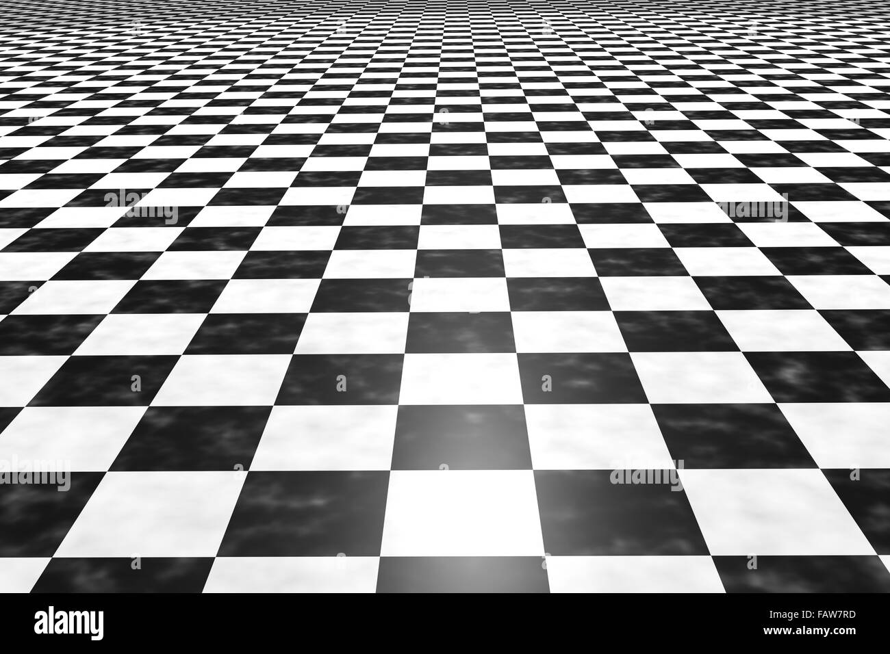 3d rendering of a square black and white tiles floor Stock Photo