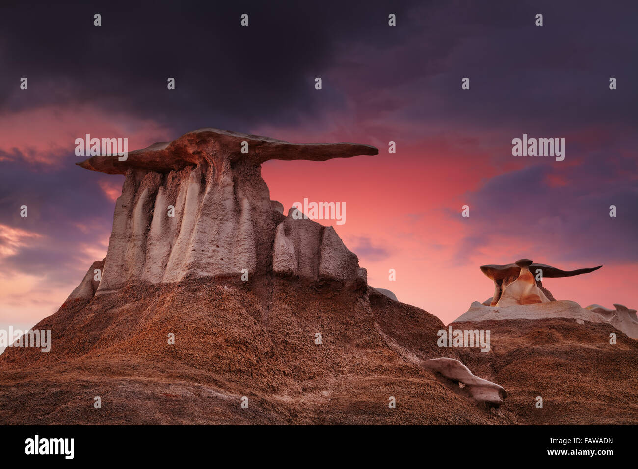 The Wings, bizarre rock formations in Bisti Badlands, New Mexico, USA Stock Photo
