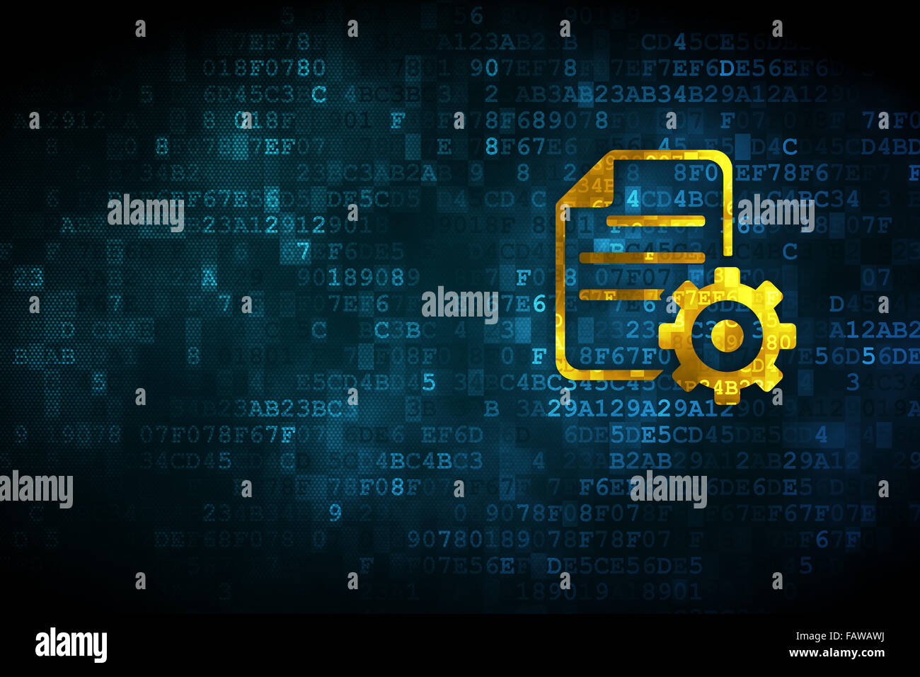 Database concept: Gear on digital background Stock Photo - Alamy