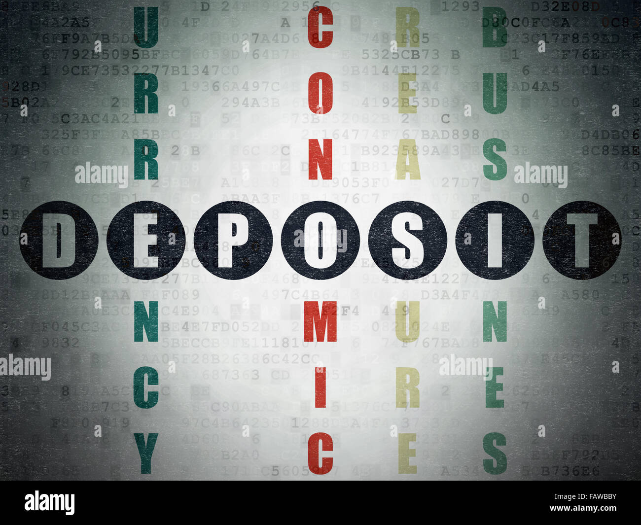 Money concept: Deposit in Crossword Puzzle Stock Photo - Alamy