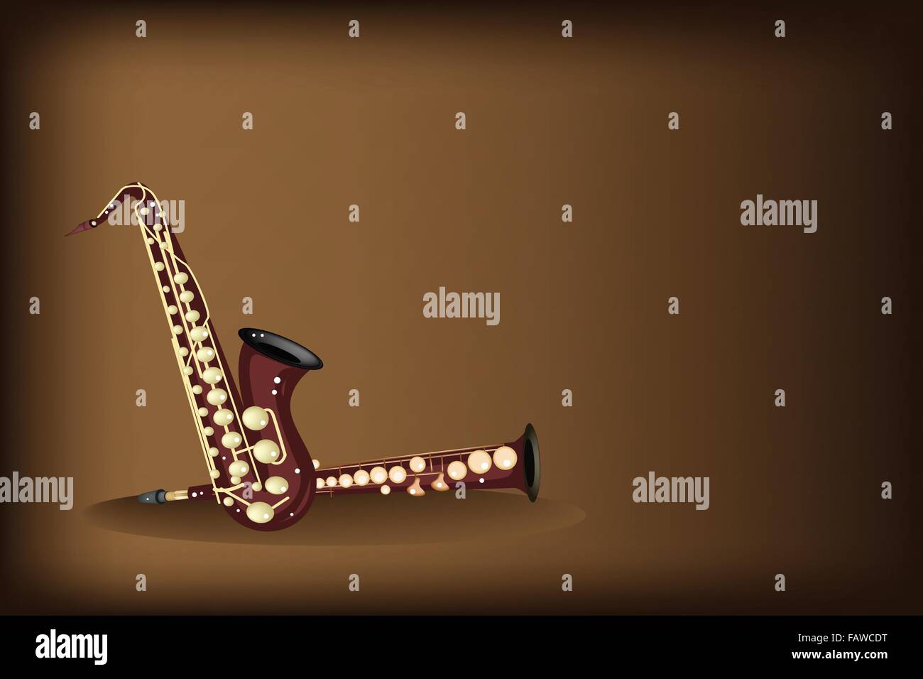 Music Instrument, An Illustration Four Kind of Saxophone, Soprano