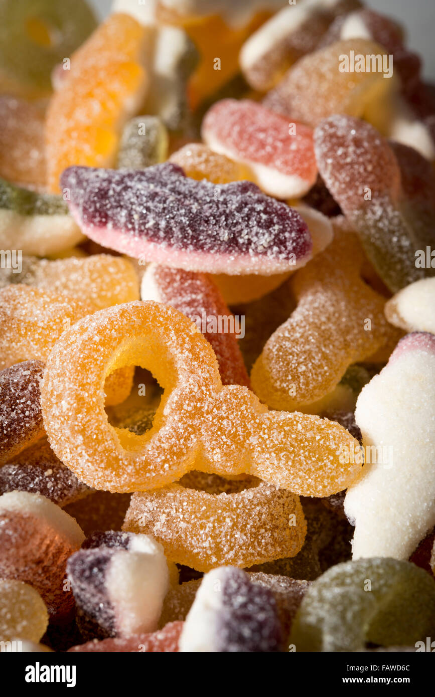 A close up of Haribo sweets, confectionery or candy Stock Photo