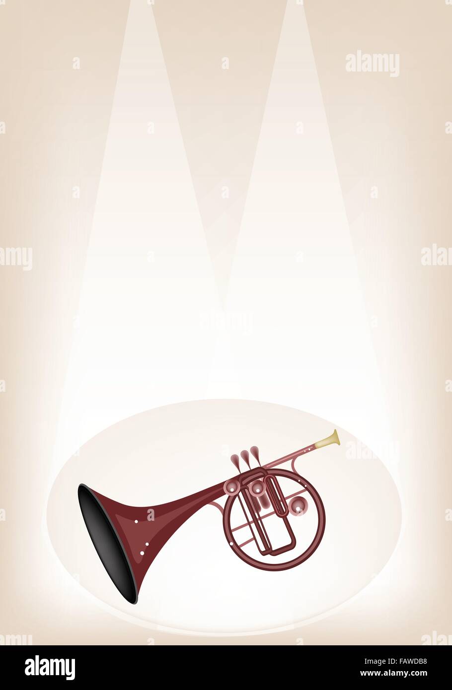 Music Instrument, An Illustration Brown Color of Vintage Straight