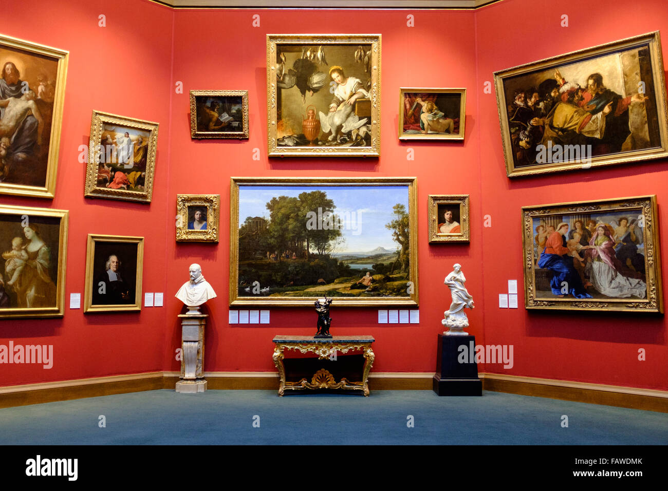 Interior of Scottish National Gallery art museum in Edinburgh Scotland United Kingdom Stock Photo