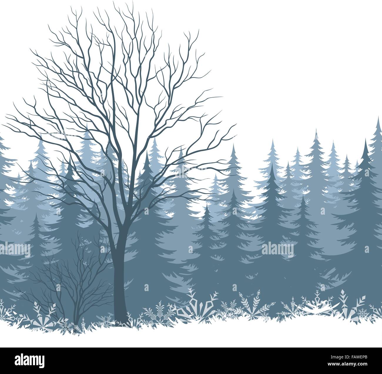 Nature winter trees Stock Vector Images - Alamy