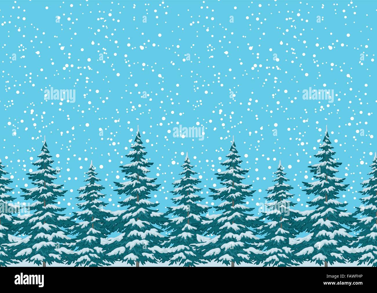 Seamless background, Christmas trees with snow Stock Vector Image & Art ...