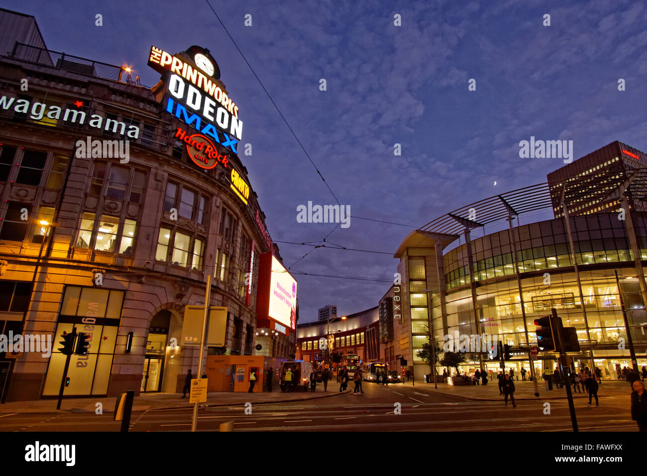 The Printworks and Arndale Centre on Corporation Street in Manchester city centre, England UK. Stock Photo