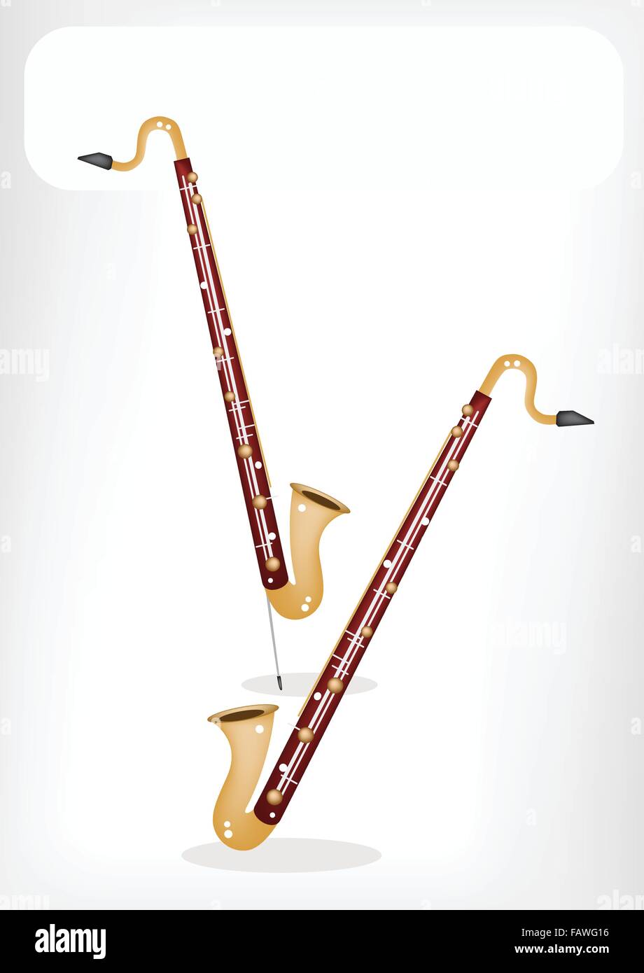 Music Instrument, An Illustration Brown Color of Vintage Bass