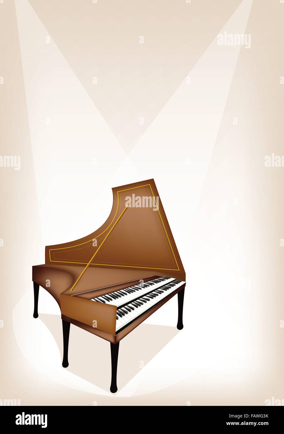 Music Instrument An Illustration Brown Color Of Vintage