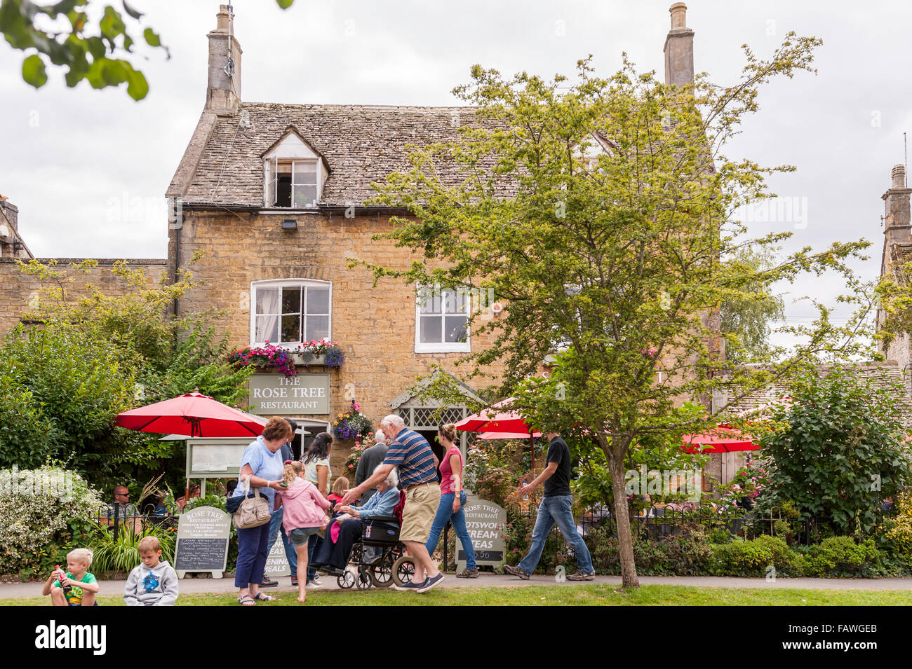 The Rose Tree restaurant at Bourton-On-The-Water in Gloucestershire , England , Britain , Uk Stock Photo