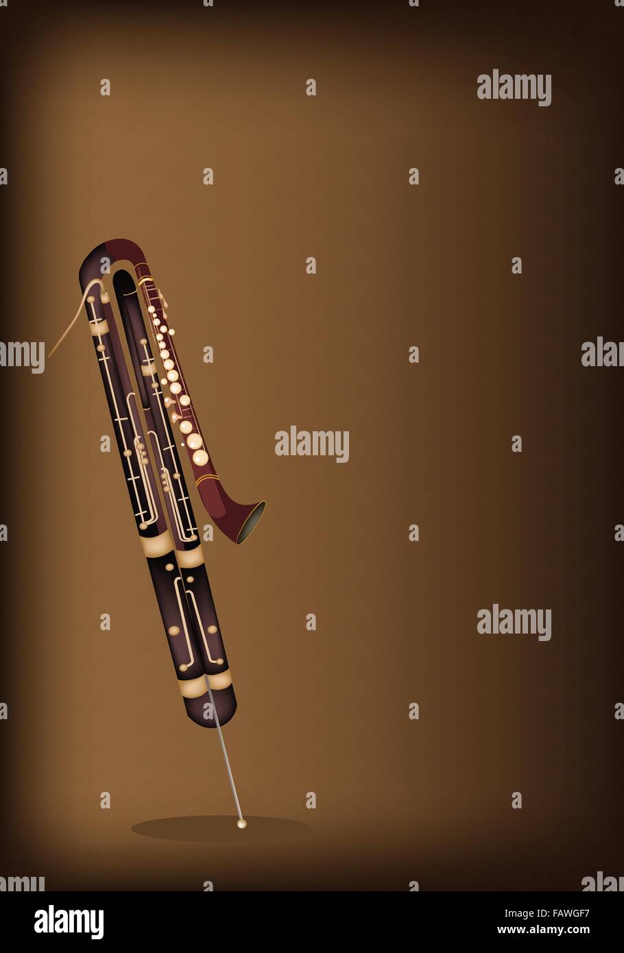 Music Instrument, An Illustration Brown Color of Vintage Classical ...