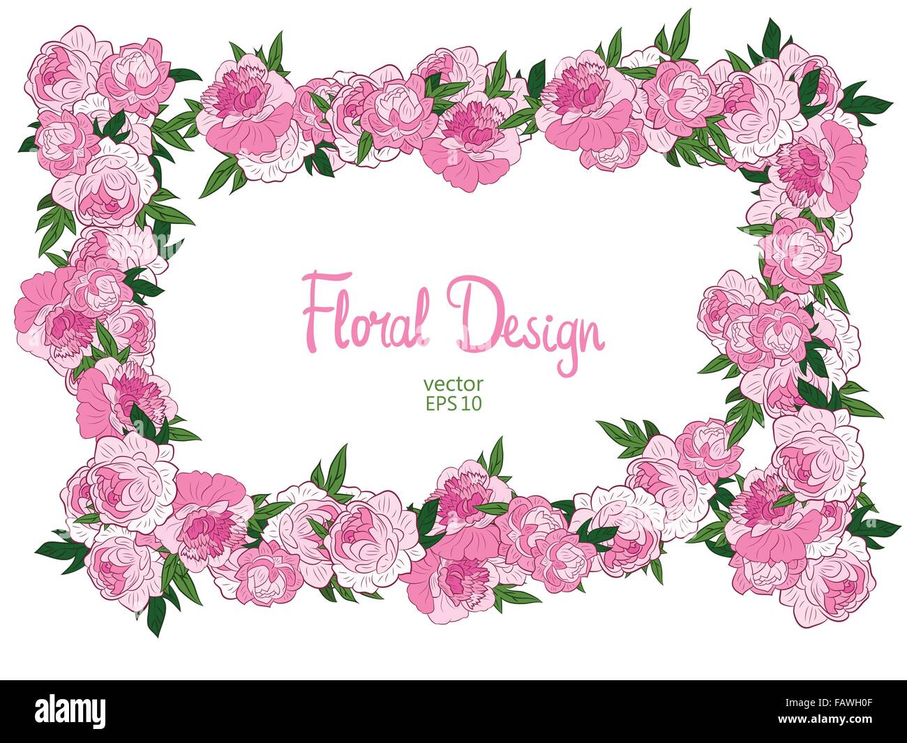 Vector frame with peonies Stock Vector Image & Art - Alamy