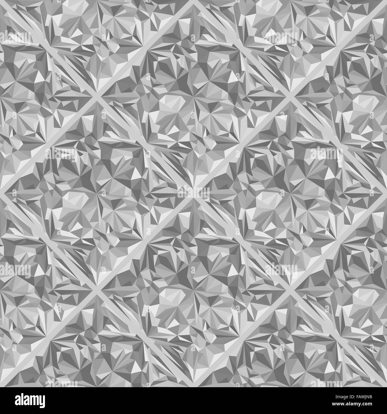 vector colorless gray halftones crystal jewel stone surface seamless pattern Stock Vector