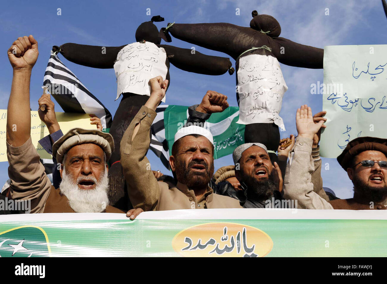 Members of Pakistan Rah-e-Haq Party (PRHP) are protesting in favor of ...