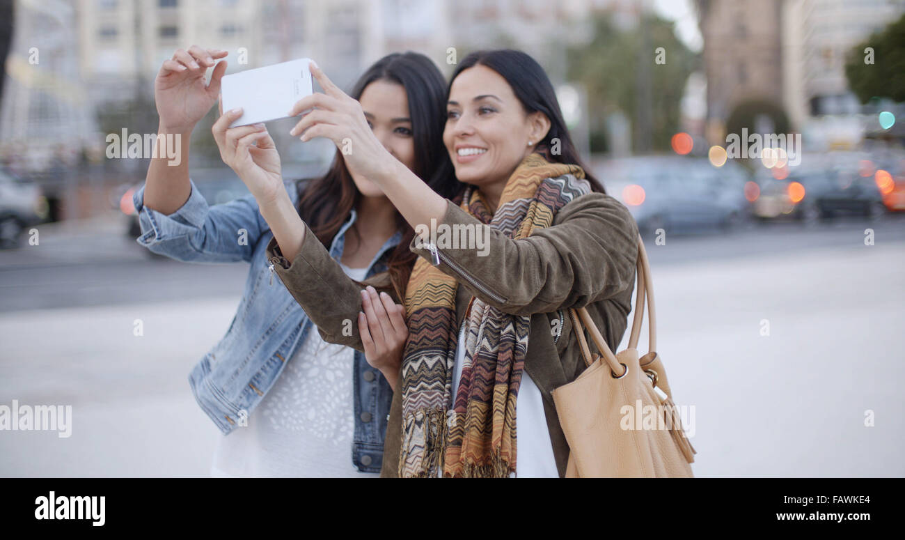 Two women posing selfie hi-res stock photography and images - Alamy