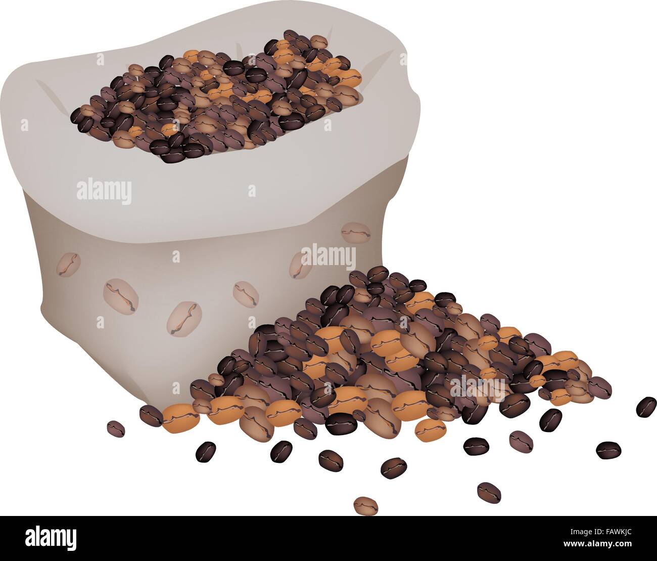 Sack of green coffee beans Stock Vector Images - Alamy