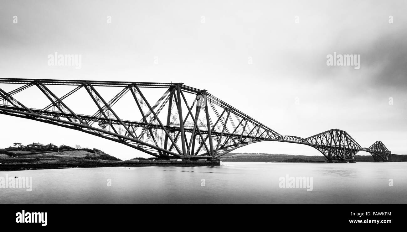 Forth Rail Bridge. Photographed from North Queensferry this is a rail bridge over the Firth of Forth, Scotland, UK Stock Photo