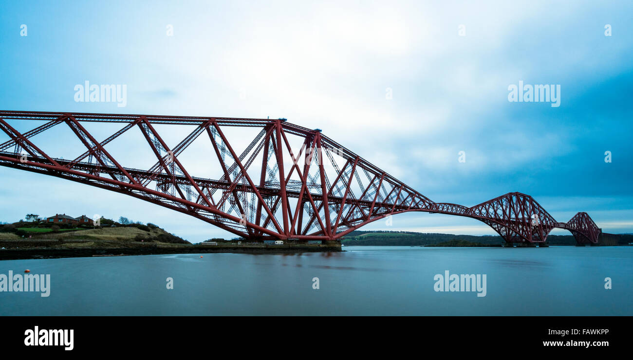 Forth Rail Bridge. Photographed from North Queensferry this is a rail bridge over the Firth of Forth, Scotland, UK Stock Photo
