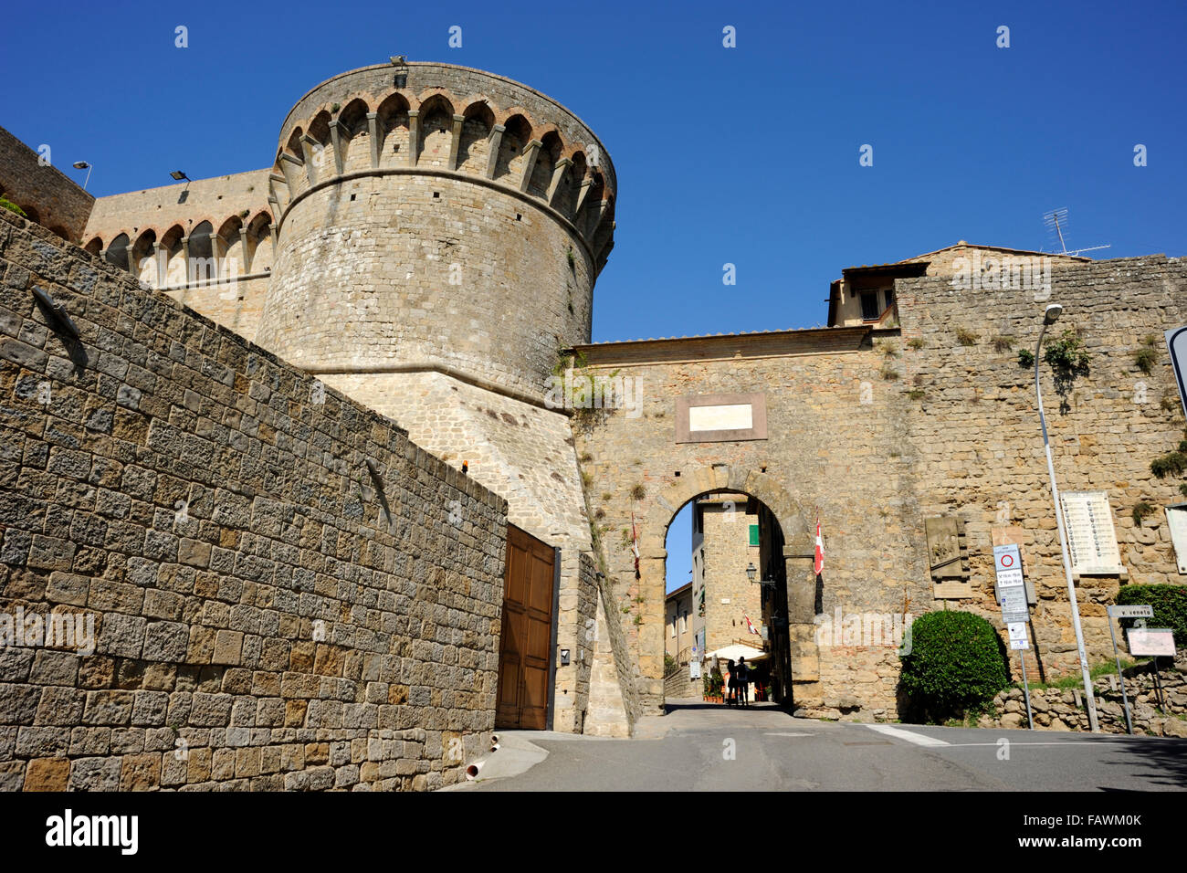 Porta a Selci gate and fortress (prison), Volterra, Tuscany, Italy Stock Photo