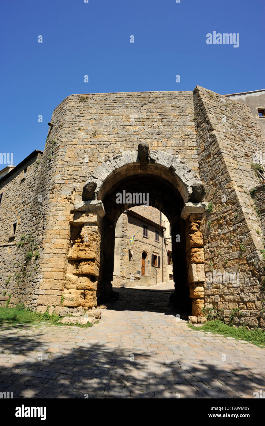 Porta all'arco, etruscan gate, Volterra, Tuscany, Italy Stock Photo