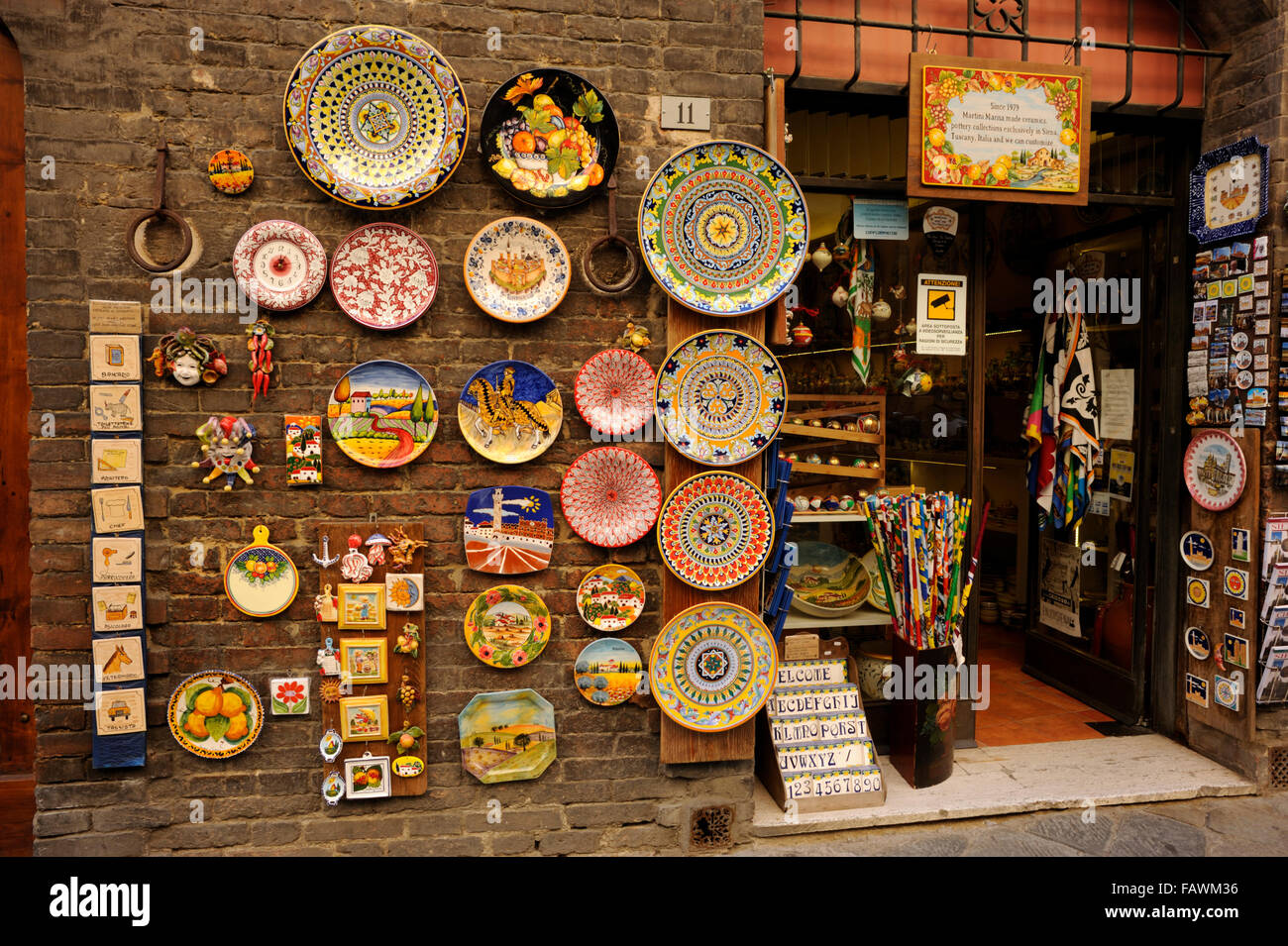 Italy, Tuscany, Siena, tourist shop Stock Photo