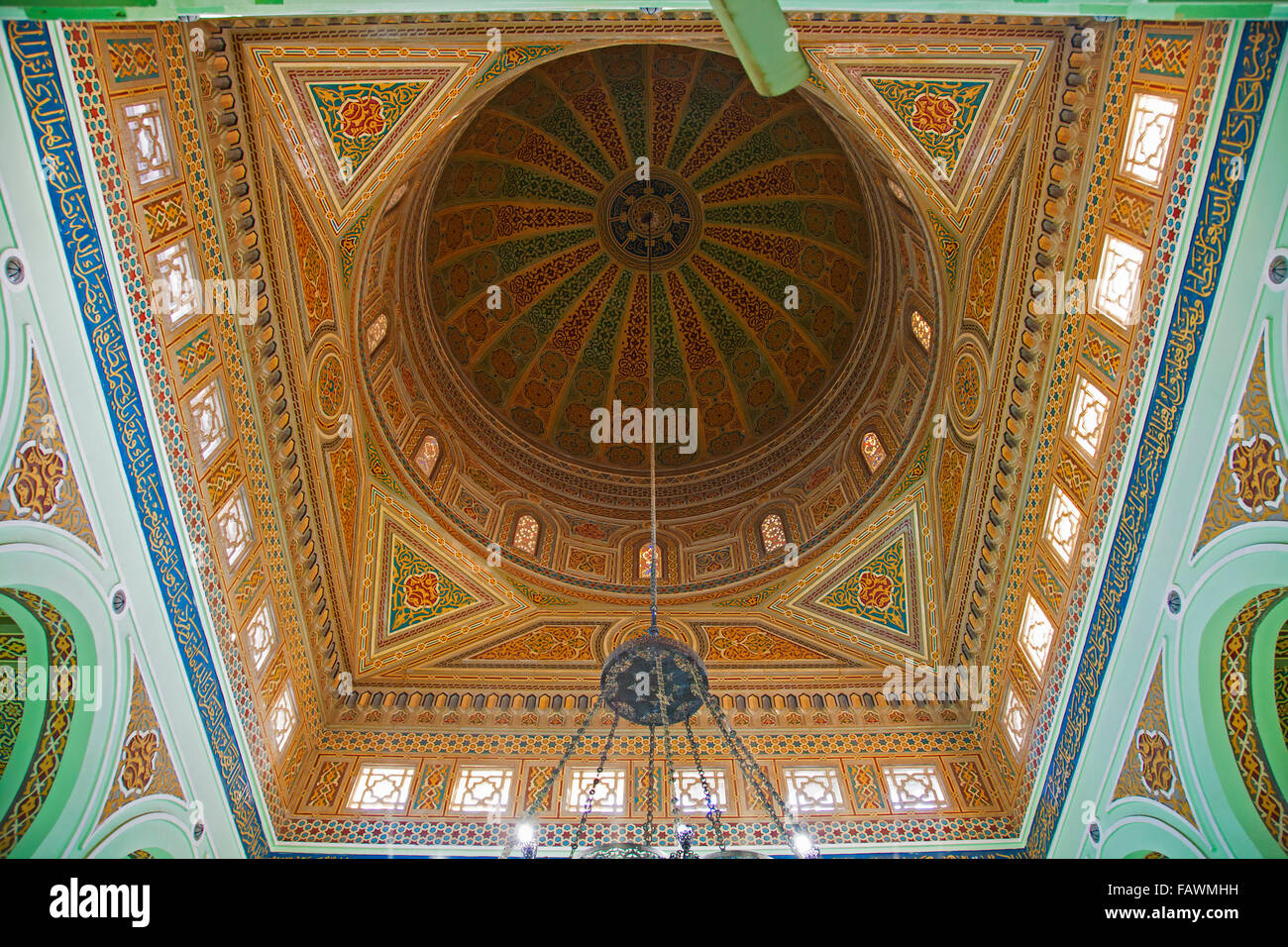 Interior of dome of the El-Tabia Mosque in Aswan, Egypt Stock Photo