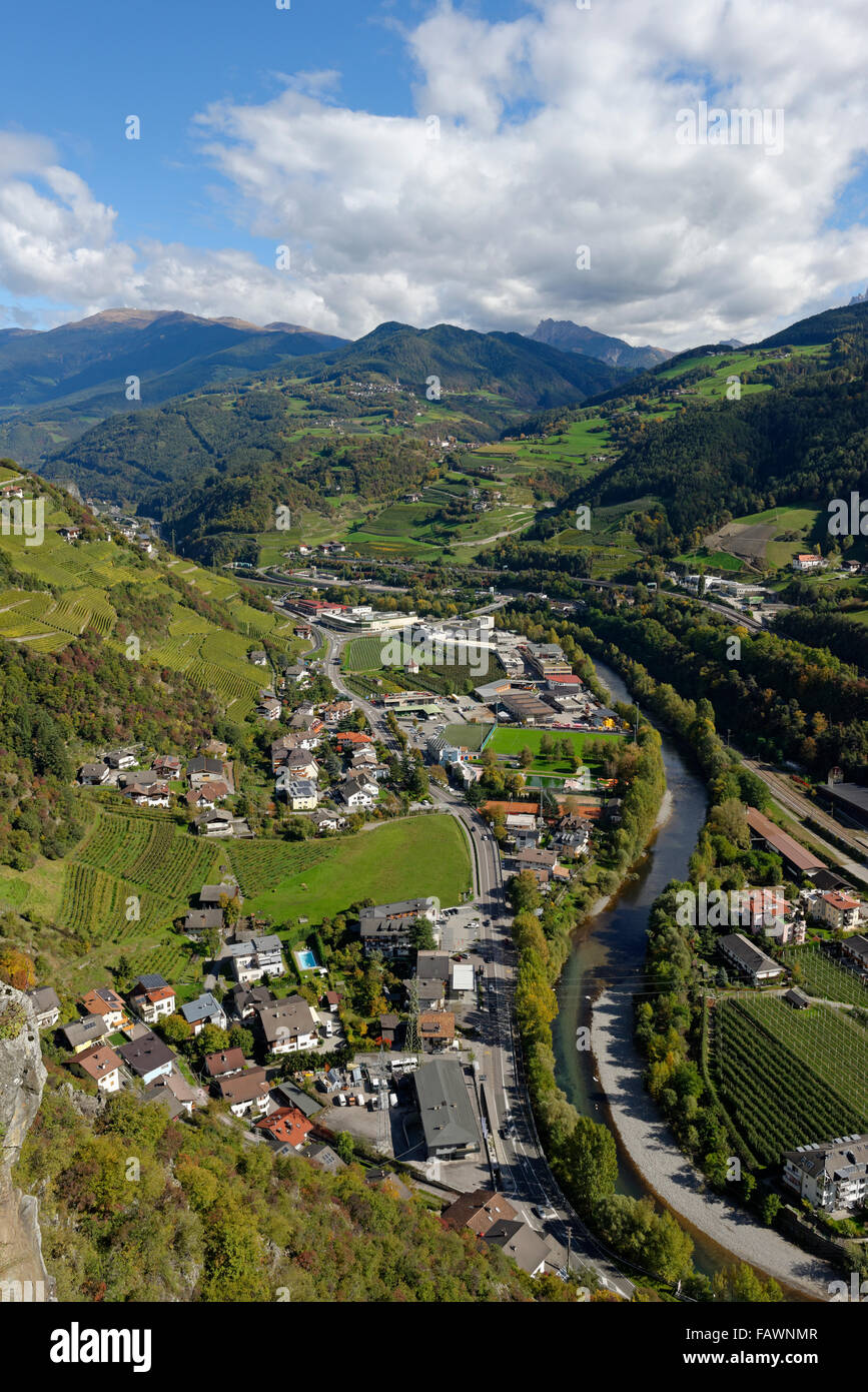 Klausen overlooking Eisacktal, South Tyrol, Alto Adige, Italy Stock