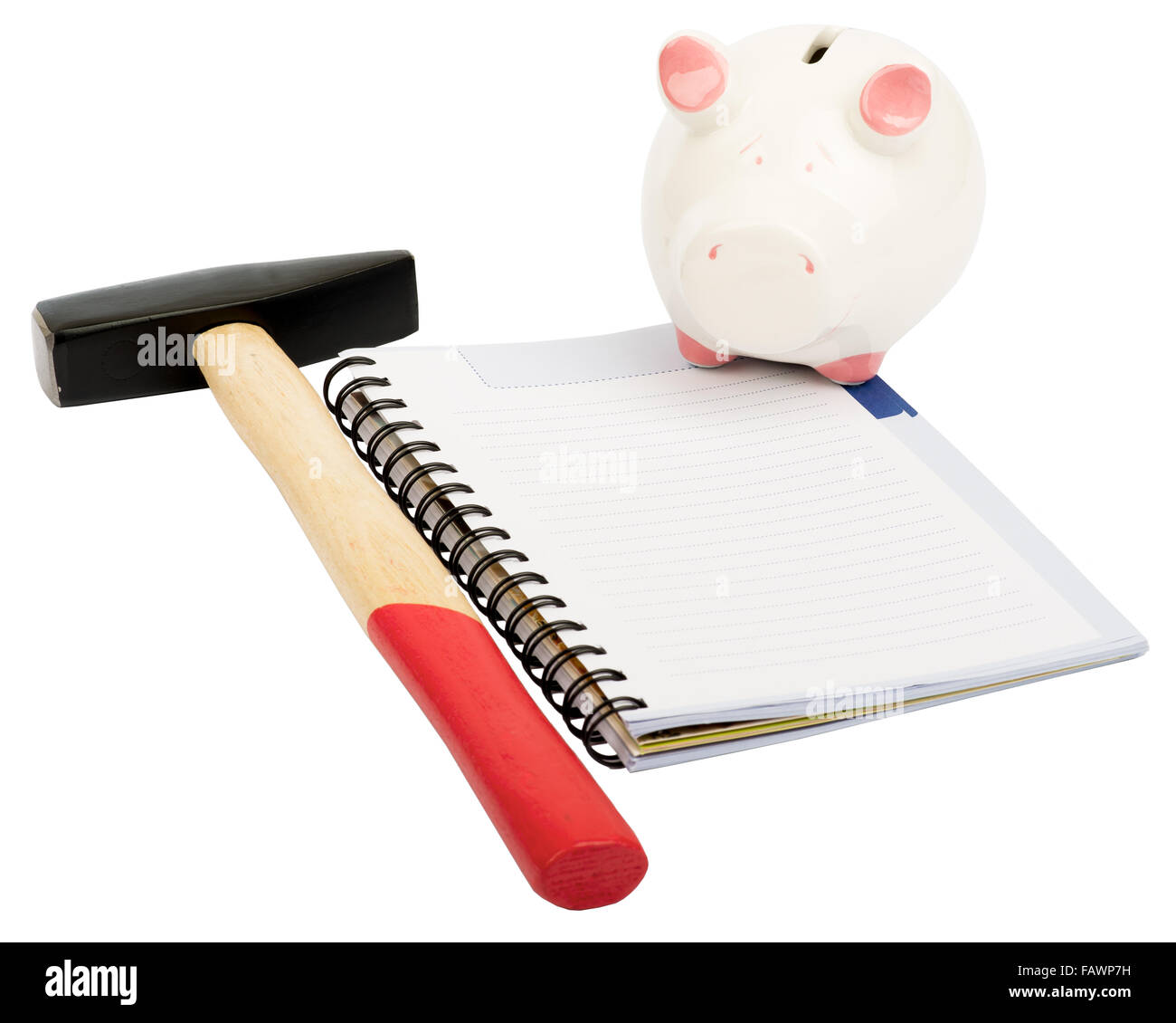 Piggy bank with hammer Stock Photo - Alamy