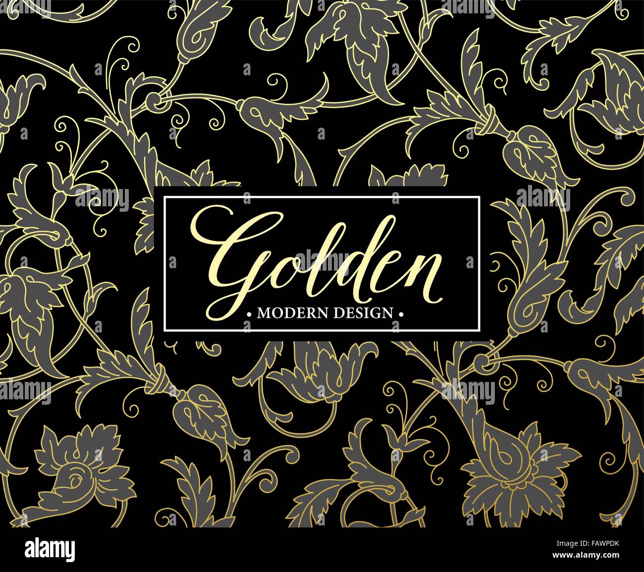 Luxury seamless background with gold frame. Vector illustration Stock ...