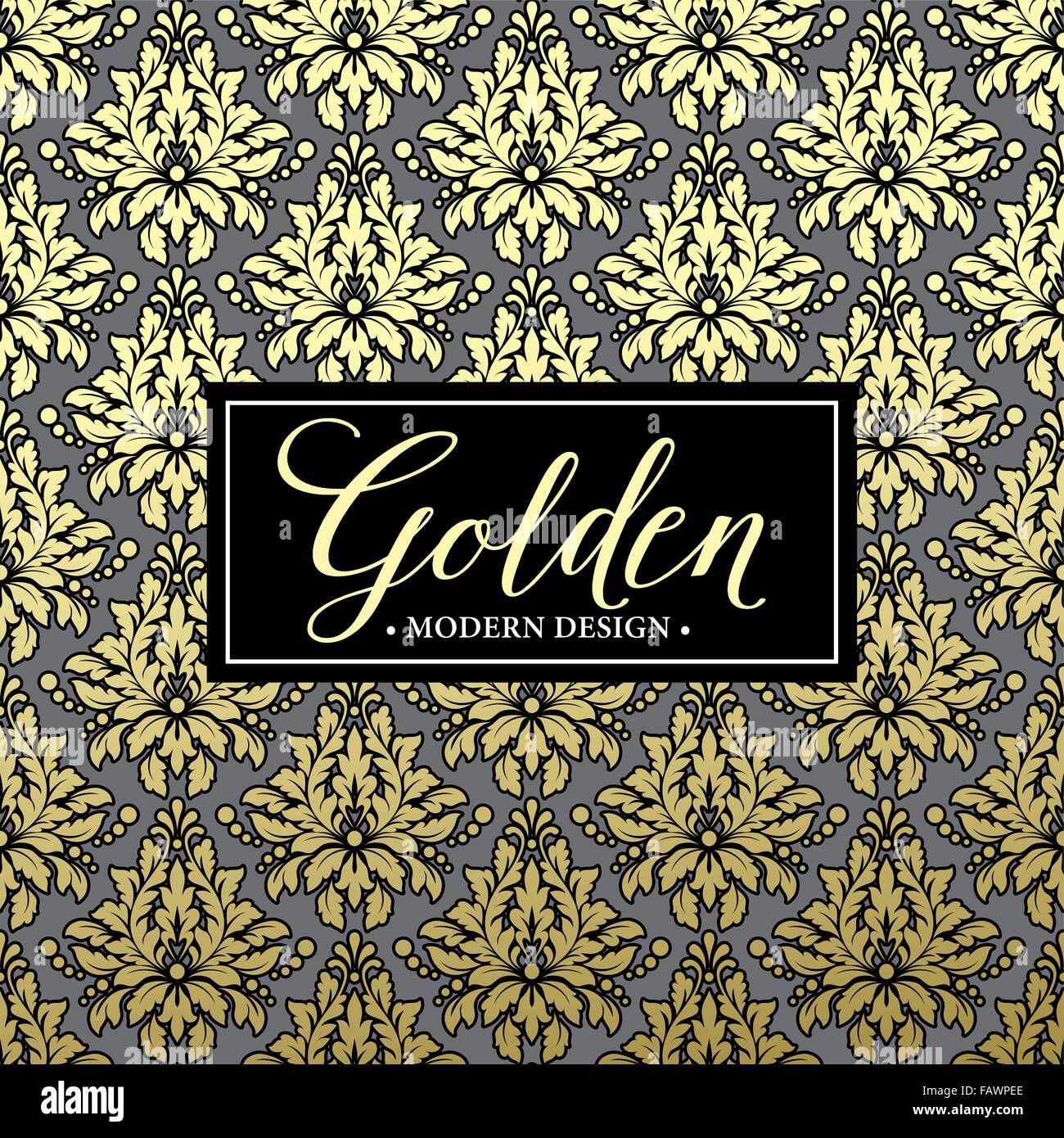 Luxury seamless background with gold frame. Vector illustration Stock ...