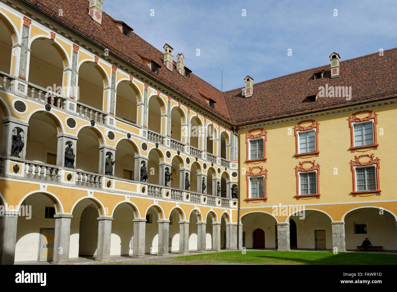 Hofburg Palace, arcaded courtyard, Diocesan Museum, Brixen, Eisacktal, South Tyrol, Alto Adige, Italy Stock Photo