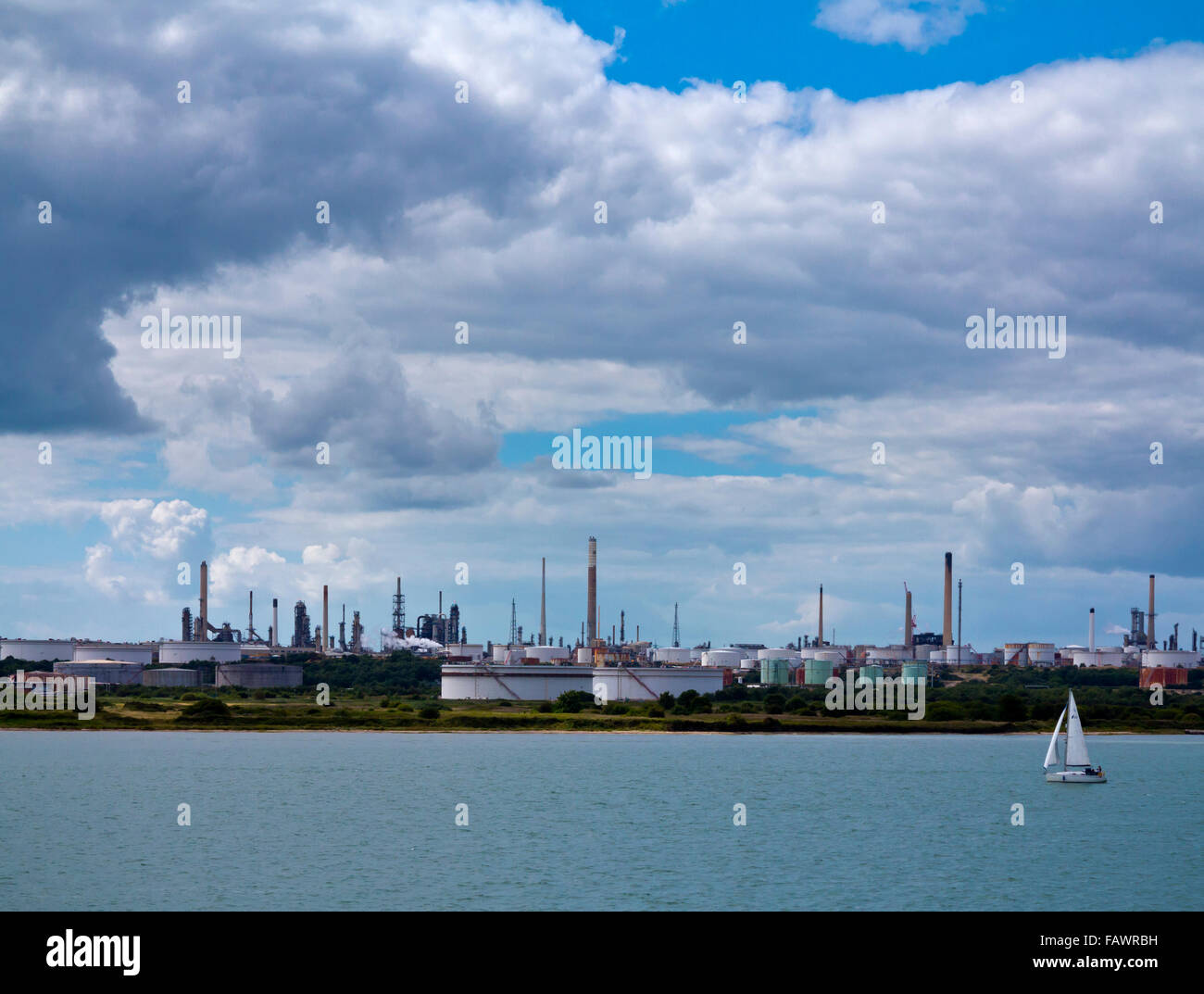 Fawley Oil Refinery Southampton Water Hampshire England UK owned by Esso and responsible for about 20% of UK refinery capacity Stock Photo