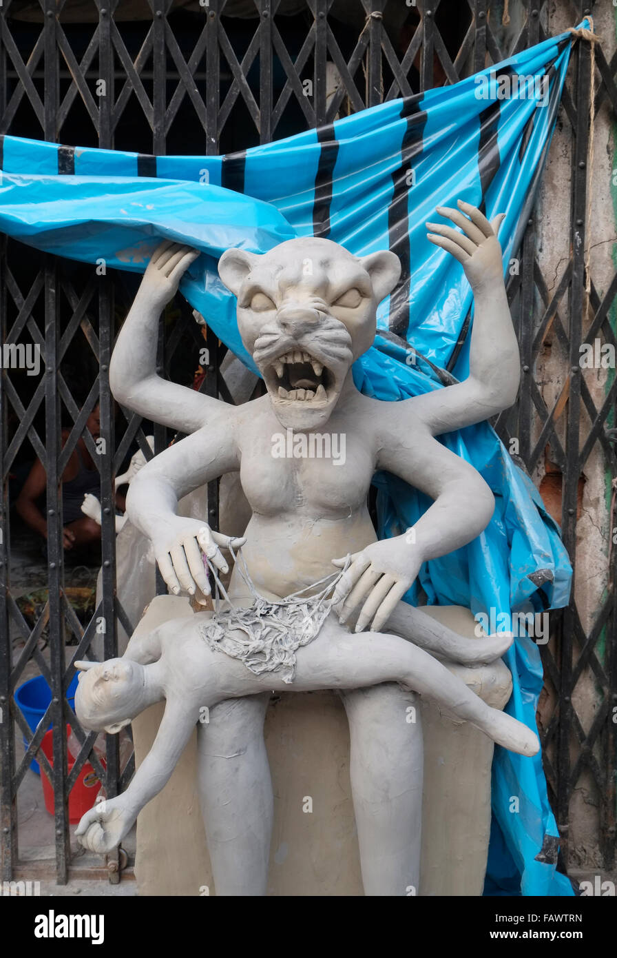 A Hindu effigy at the potters' quarter, Kumortuli, Kolkata (Calcutta