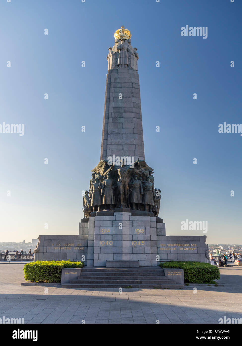 Memorial of the Belgian infantry (Monument a la Gloire de l'Infanterie Belge), Place Poelaert, Brussels, Belgium. Stock Photo