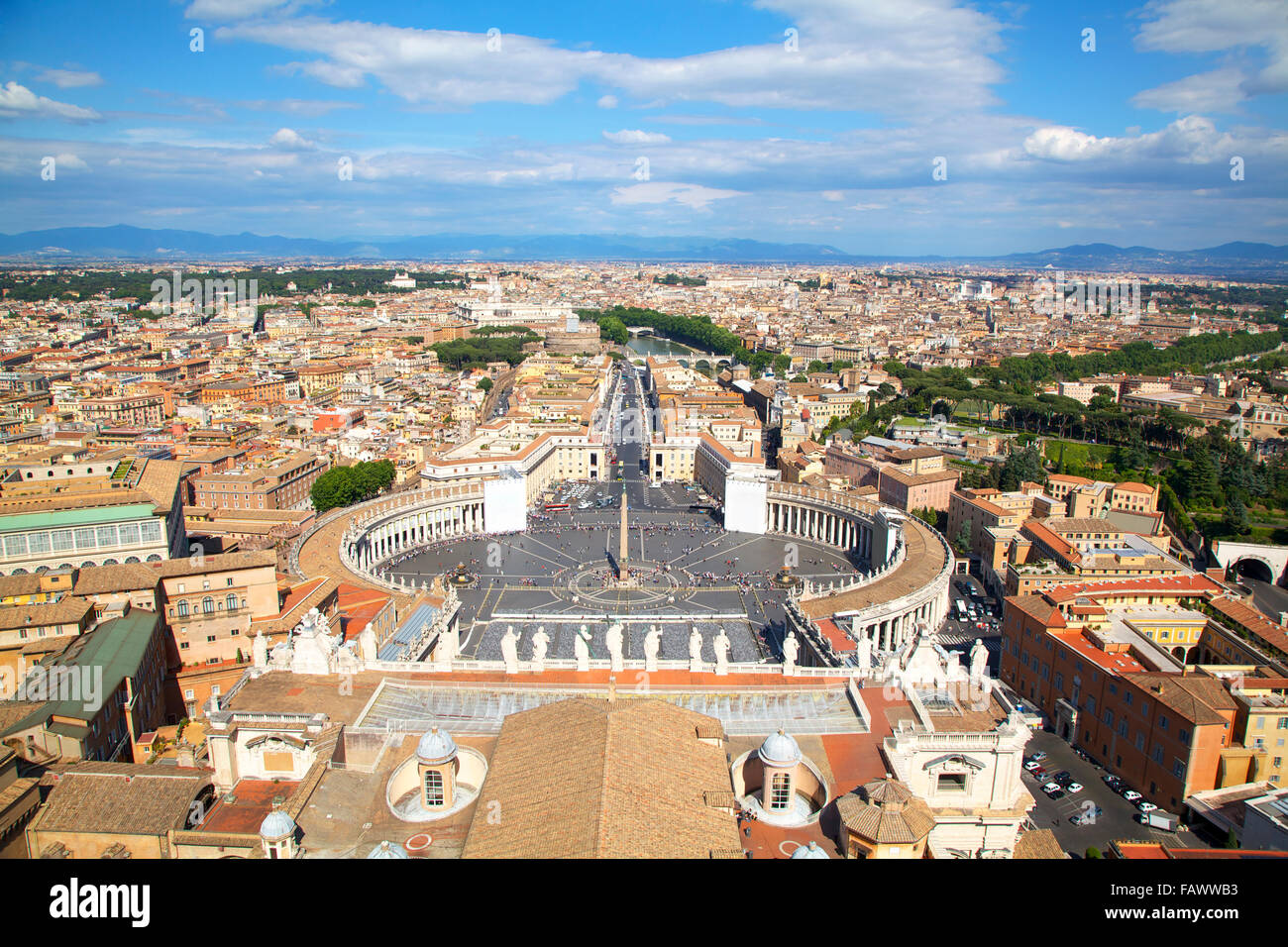 Rome skyline and St. Peter's Square, Vatican, Italy Stock Photo