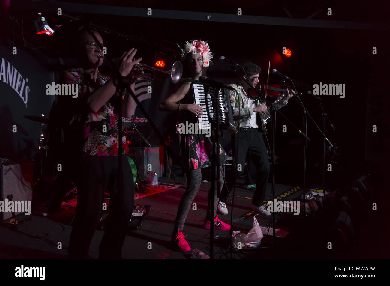 Harry Potter and Game of Thrones actress Natalia Tena performs with her band Molotov Jukebox at The Rainbow  Featuring: Natalia Tena, Sam Apley Where: Birmingham, United Kingdom When: 26 Nov 2015 Stock Photo