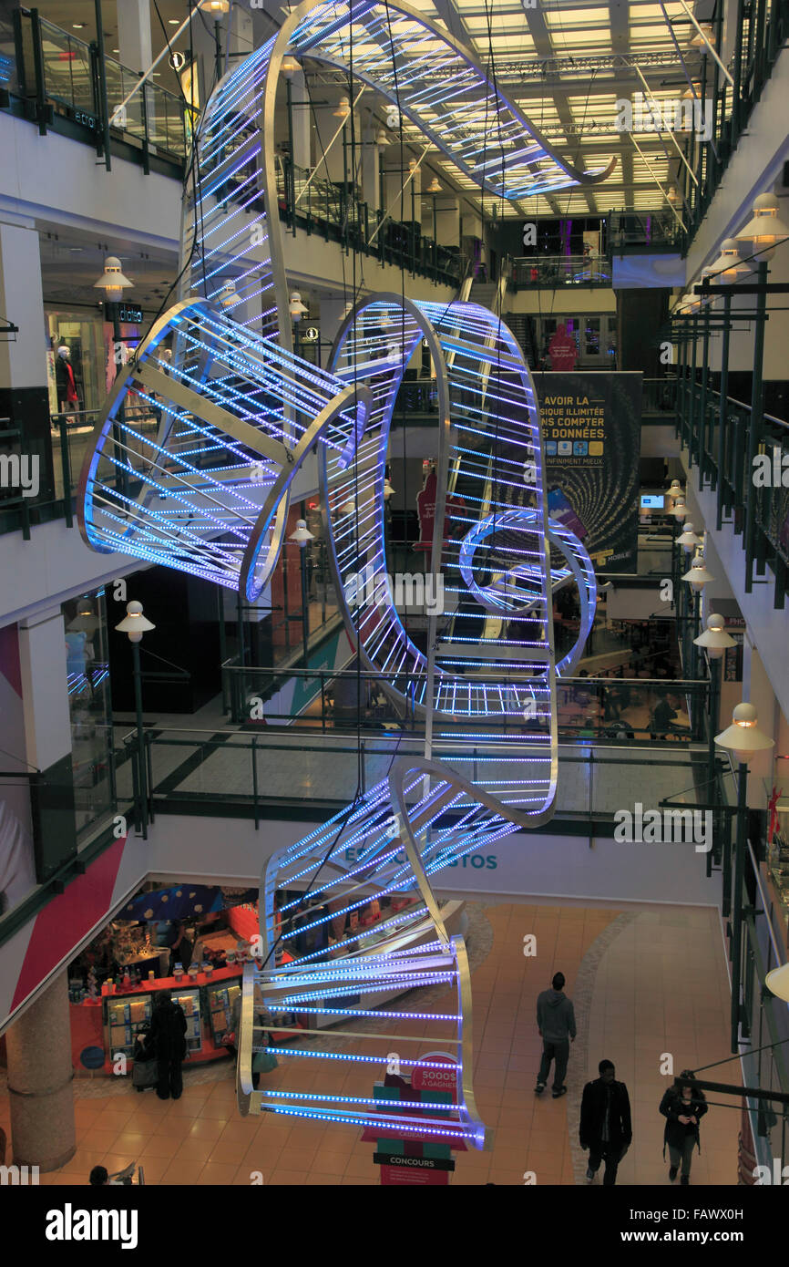 Christmas, lights, decoration, Montreal, Canada, Centre Eaton Stock