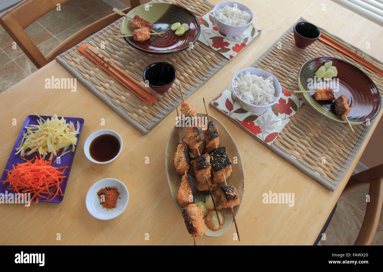 Japanese ginger marinated salmon Stock Photo Alamy