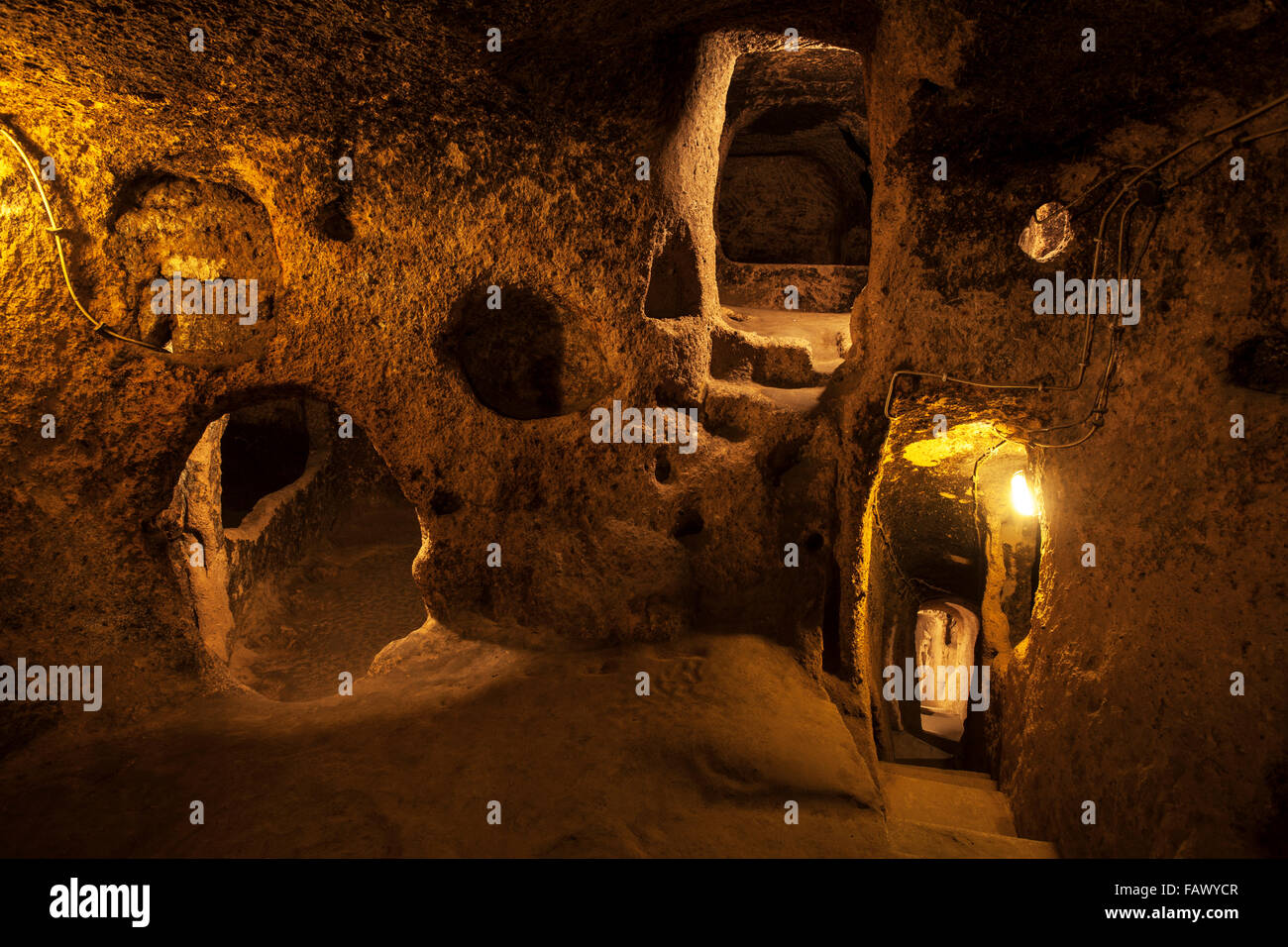 Tunnels and caves in the Kaymakli underground city; Kaymakli, Turkey