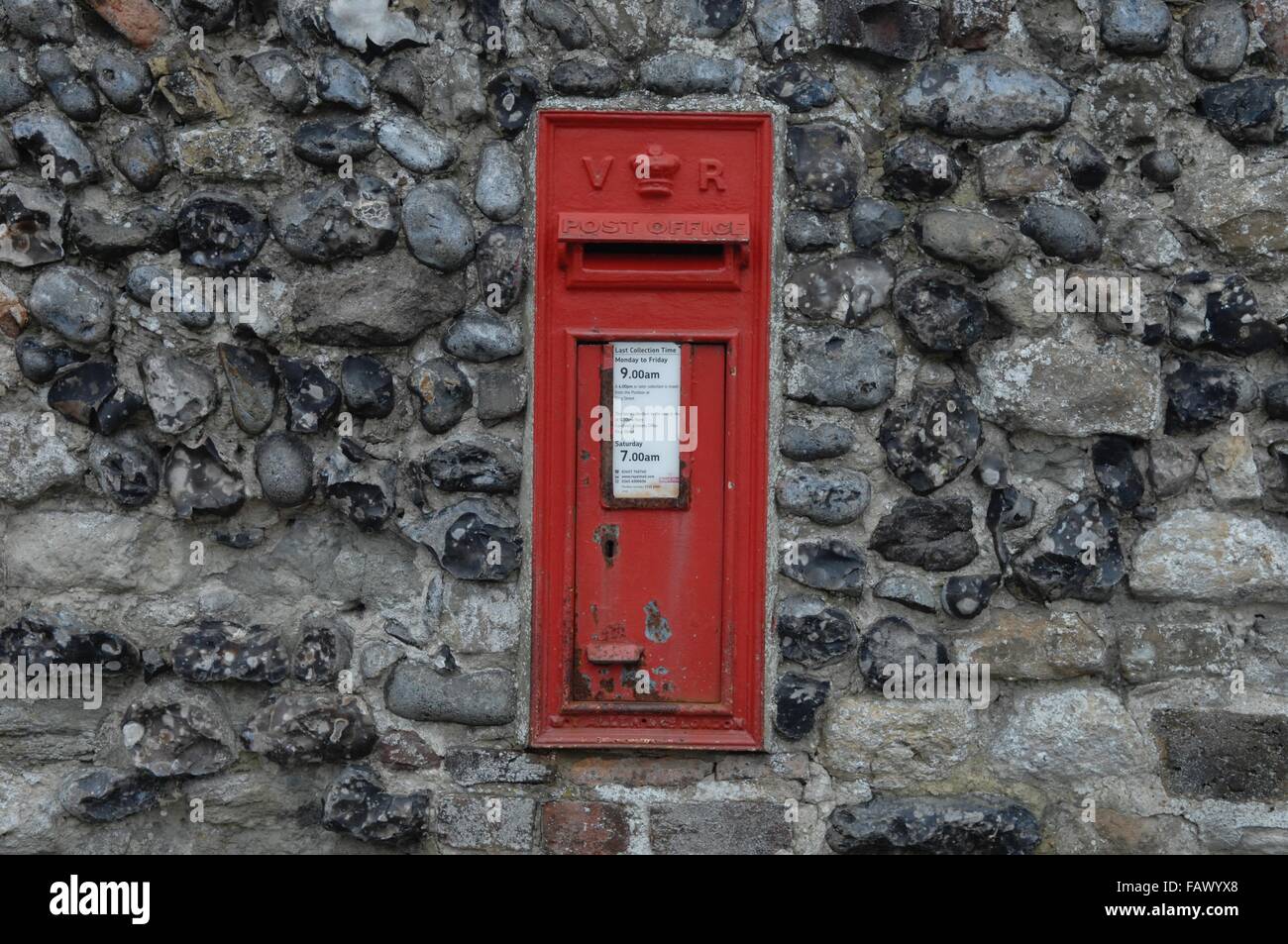 Traditional Royal Mail Post Box Stock Photo