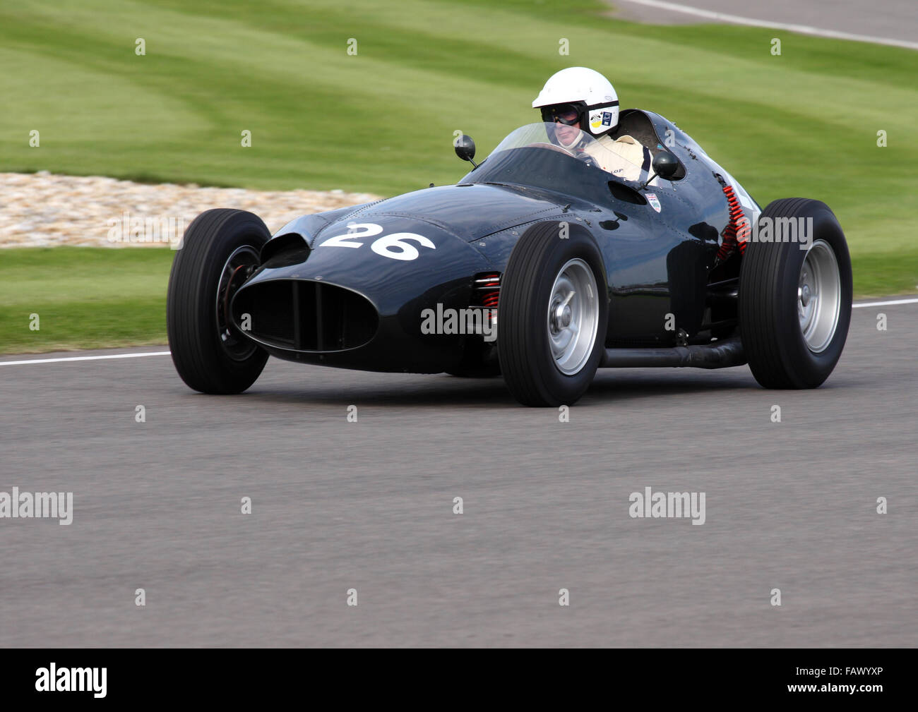 Gary Pearson driving a BRM type 25 at Goodwood. Stock Photo