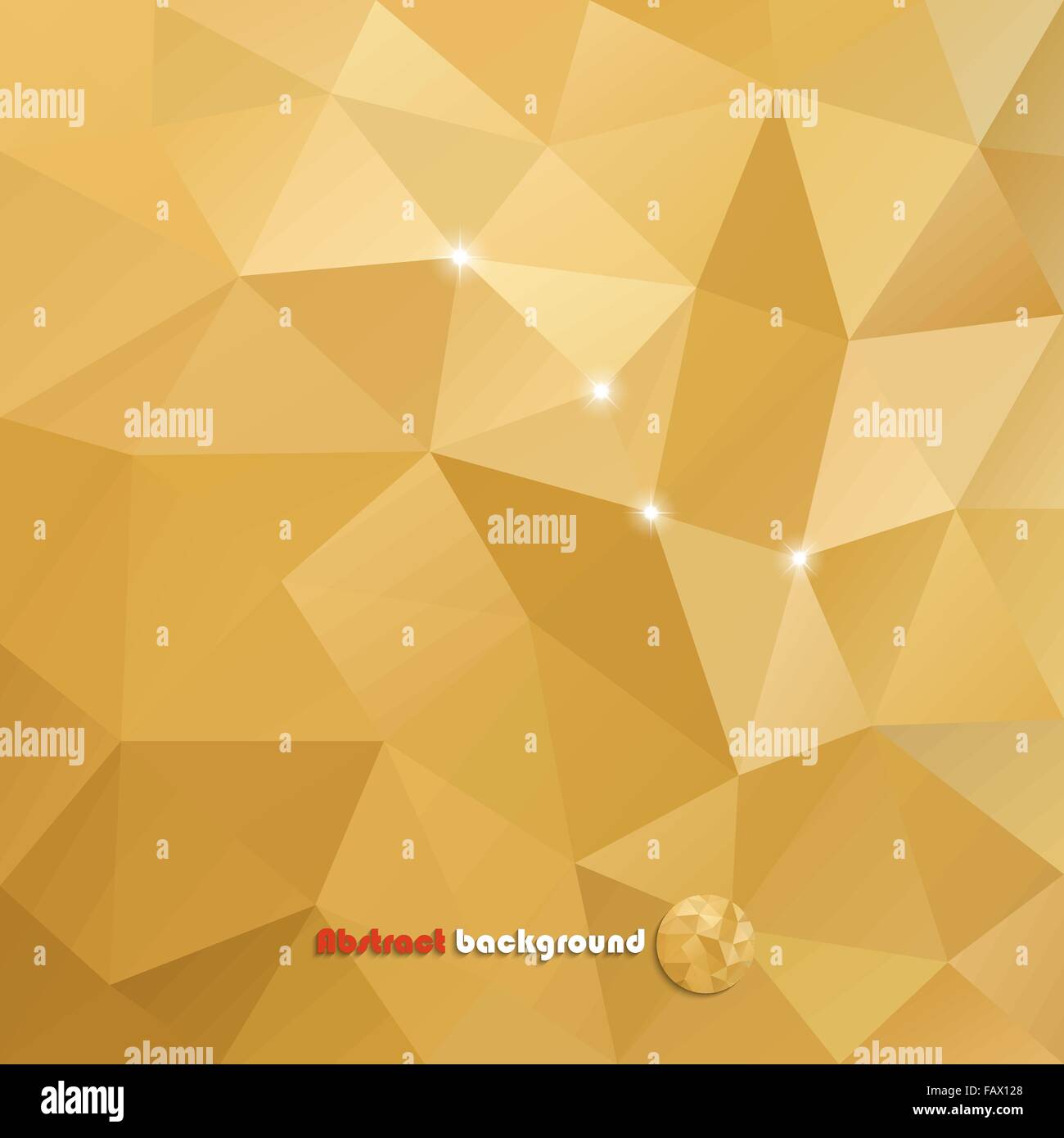 Abstract golden polygonal background for your design Stock Vector