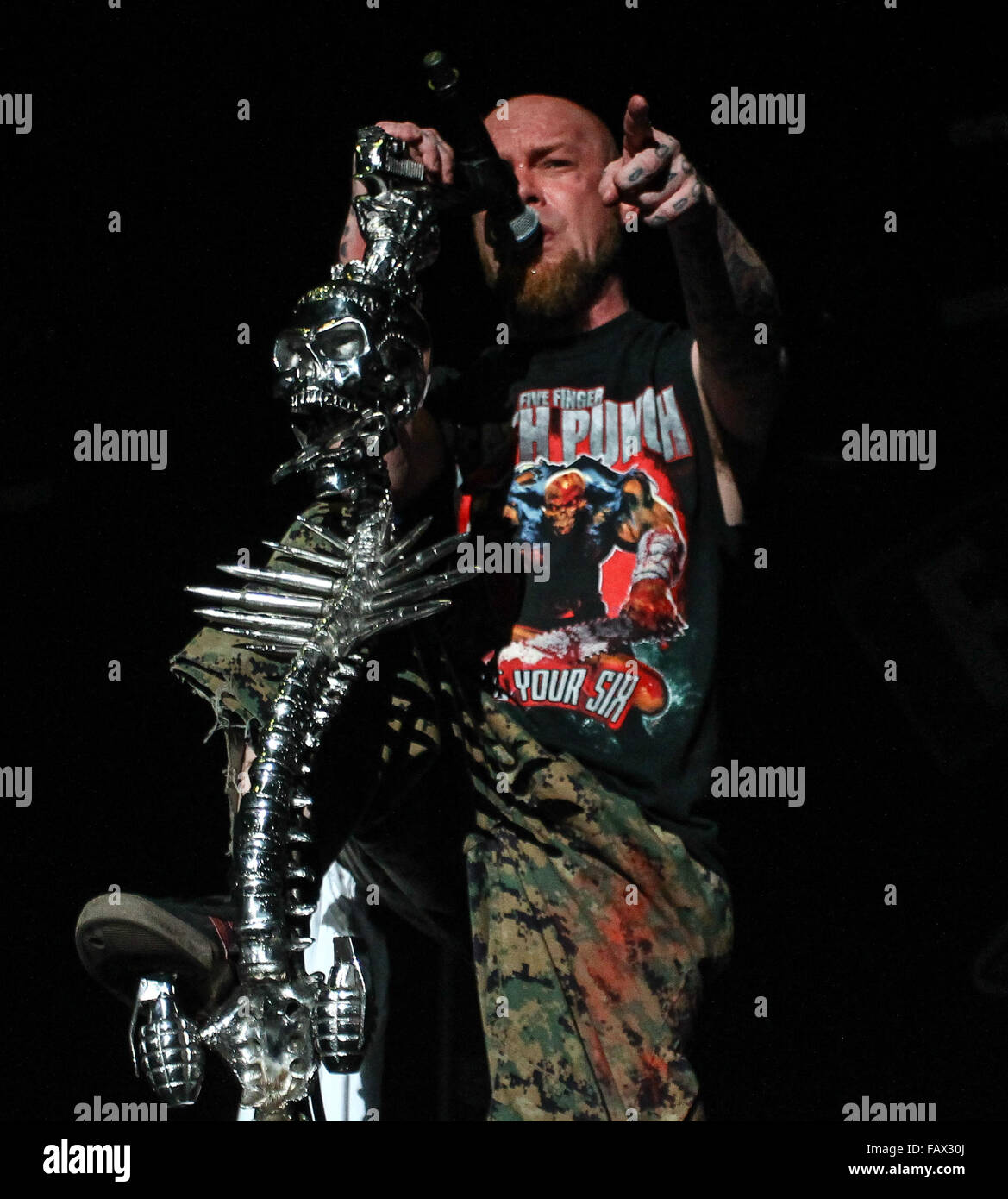 Five Finger Death Punch performing live on their 'Got Your Six' Tour at