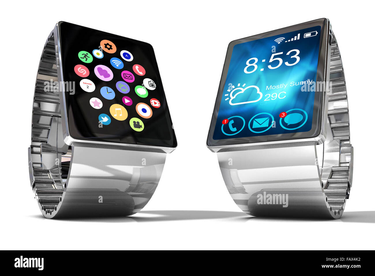 Smart watch isolated on white background. Creative business mobility ...