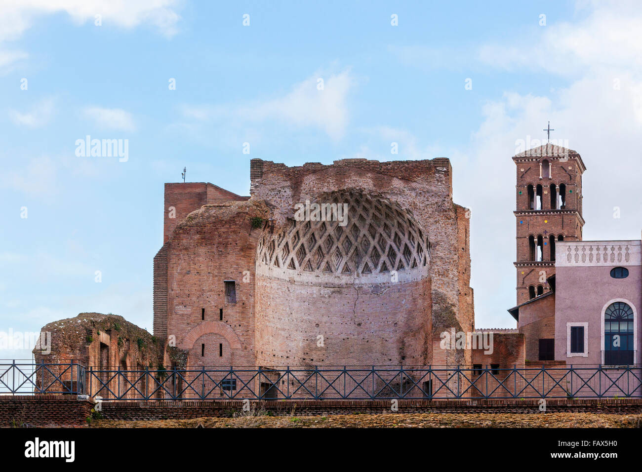 Old stone church with tower; Rome, Italy Stock Photo - Alamy
