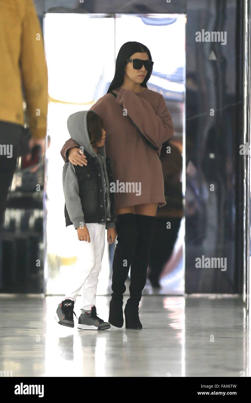 Kourtney Kardashian shopping on Rodeo Drive at Yves Saint Laurent with ...