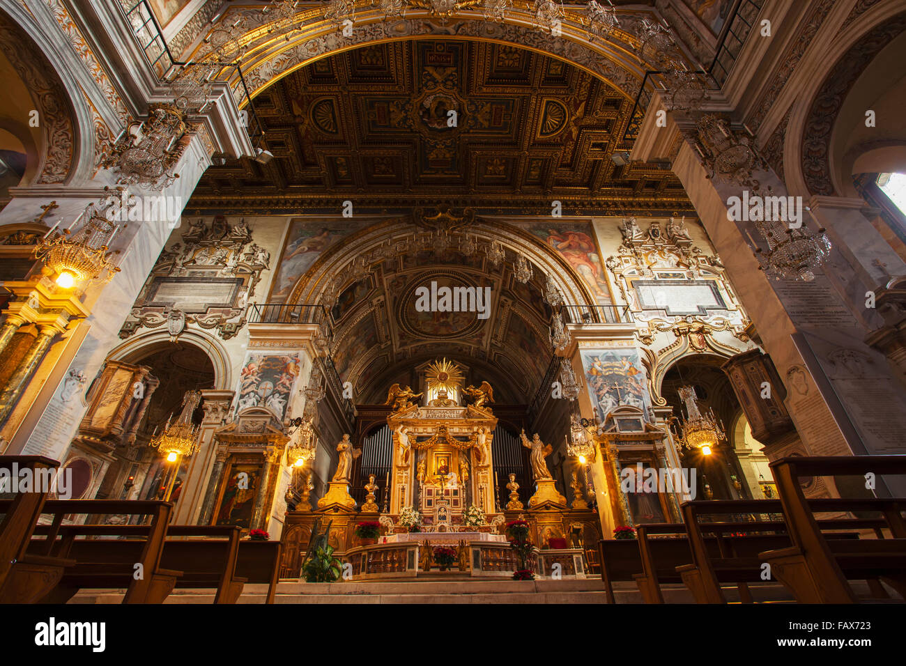 Basilica of St. Mary of the Altar of Heaven; Rome, Italy Stock Photo