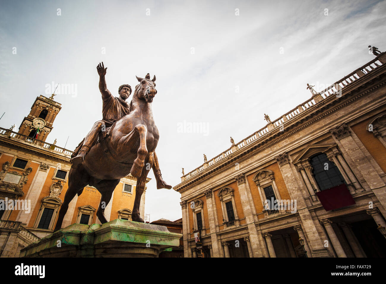 Statue of horse and rider; Rome, Italy Stock Photo - Alamy
